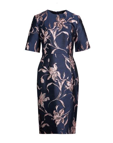 Woman Midi dress Midnight blue Size 10 Polyester, Silk, Metallic Polyester, Polyamide