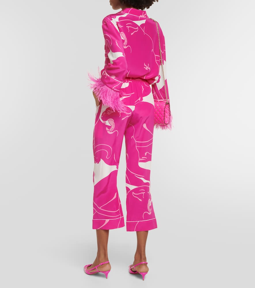 Panther crêpe de chine pants