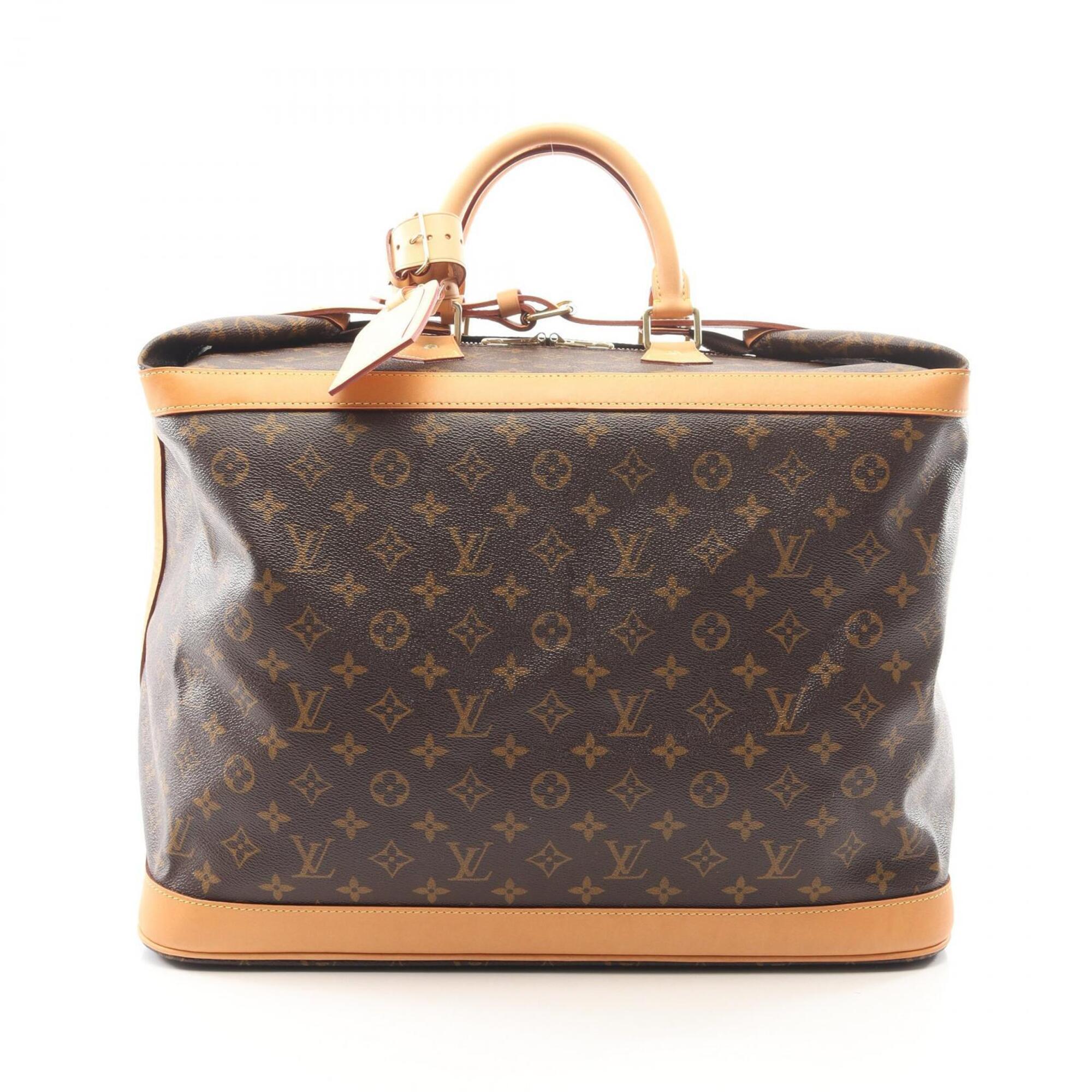 Louis Vuitton Brown Monogram Coated Canvas Leather Boston Bag Handbag Pre-Owned