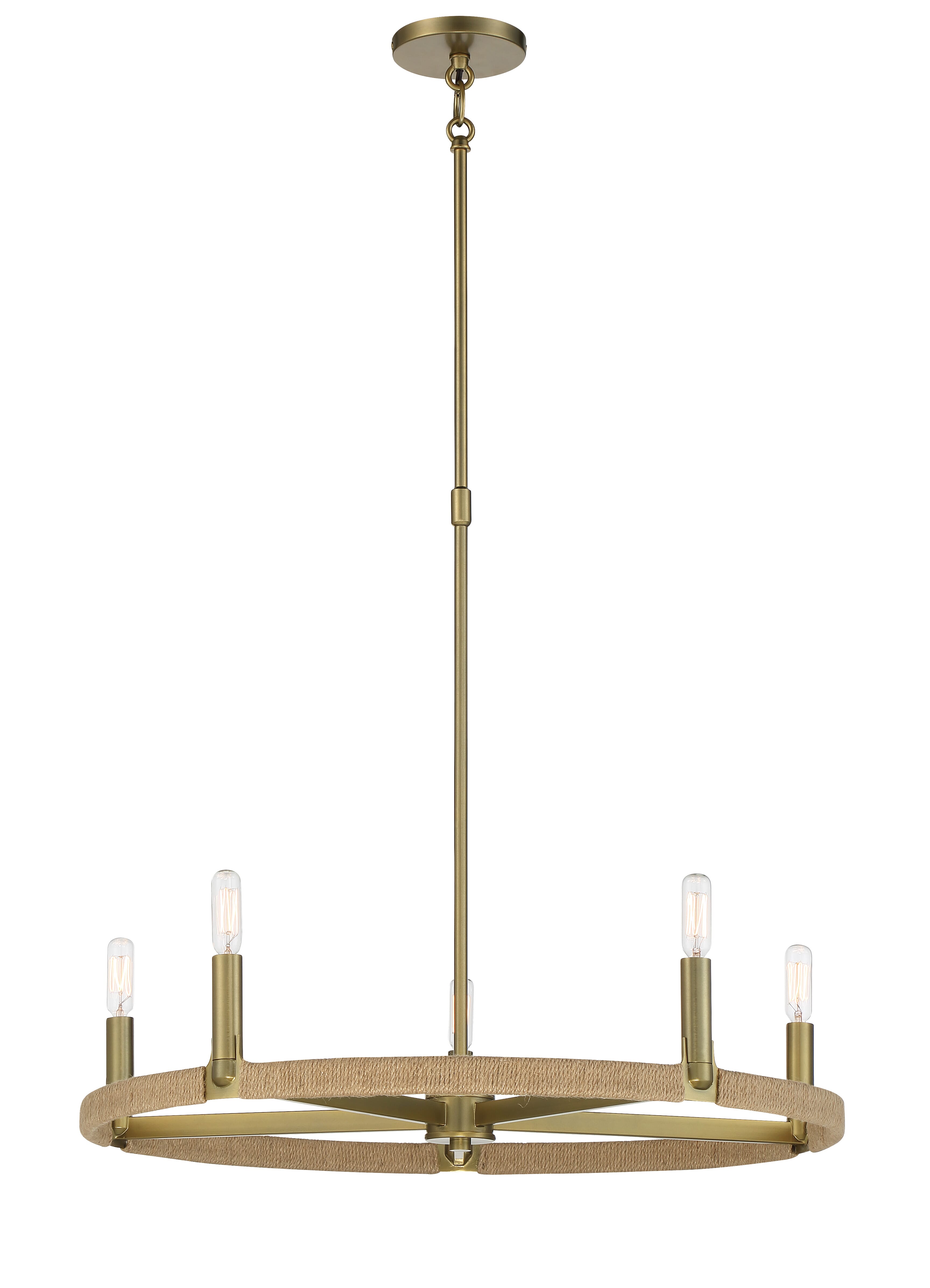 5-Light Transitional Chandelier in Soft Bra
