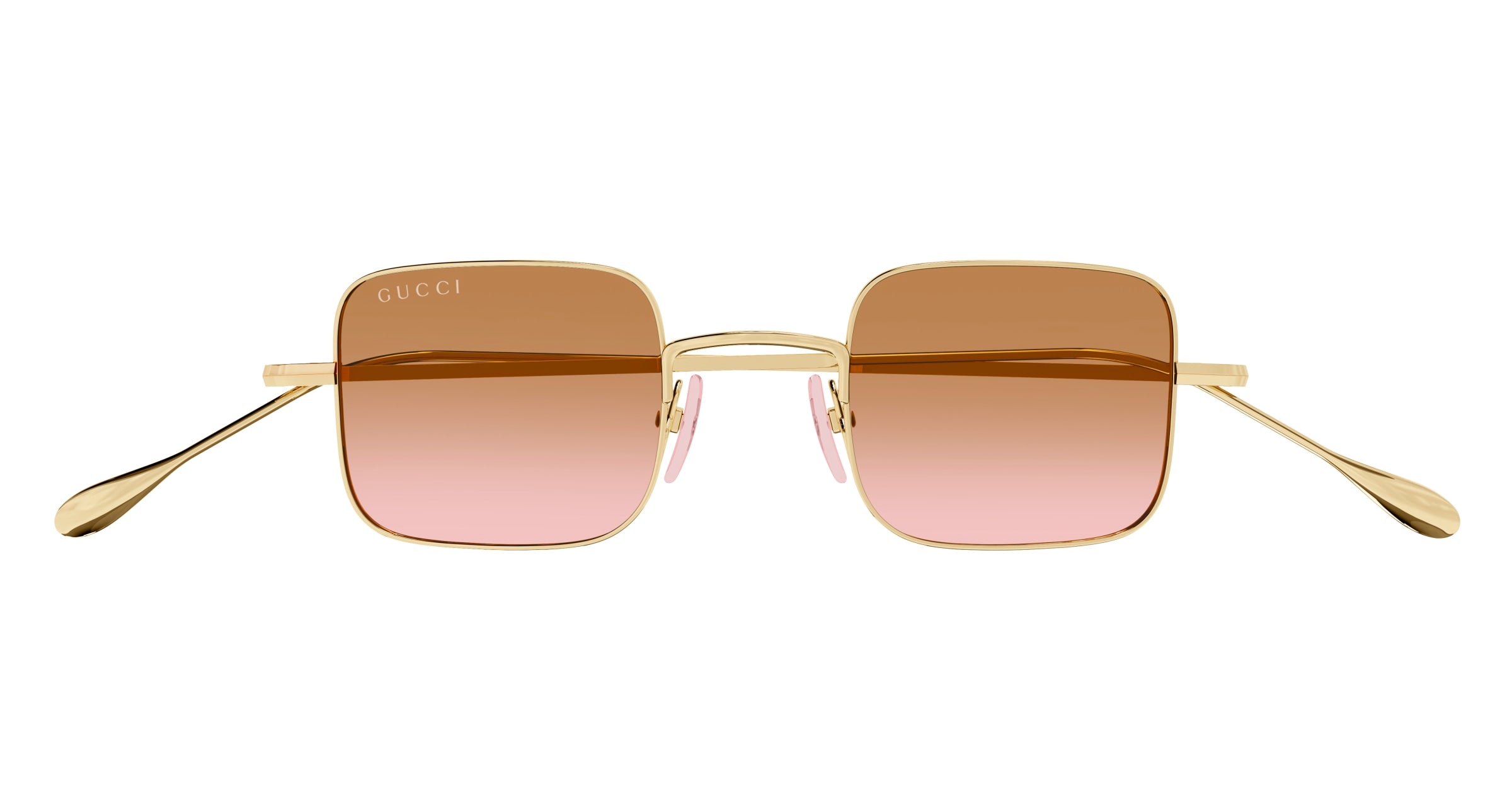 Gucci Unisex Gucci GG1813S 004 Sunglasses Metal Gold Orange Squared