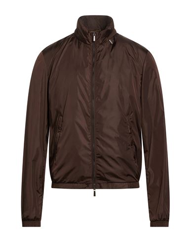 Man Jacket Dark brown Size 36 Polyamide