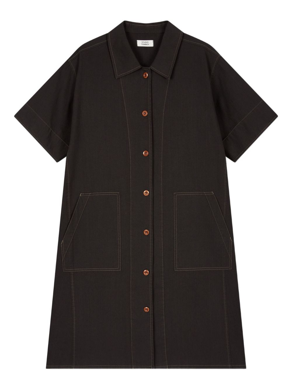 Denim button-up midi dress - Blue