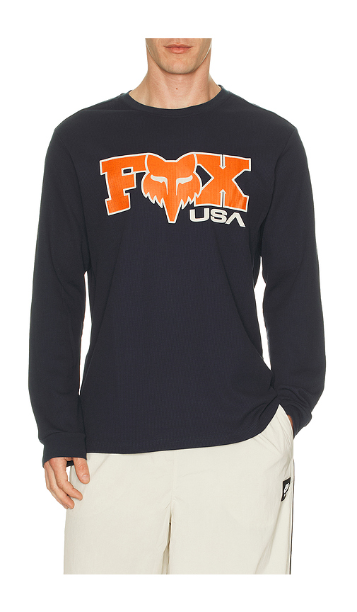 Fox Racing Circa 74 Thermal Long Sleeve Tee in Navy. M. Also in S, L, XL/1X