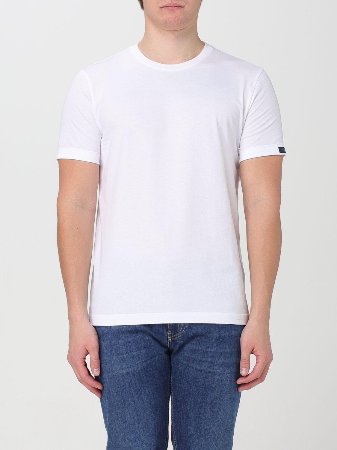 Logo-patch cotton T-shirt - White