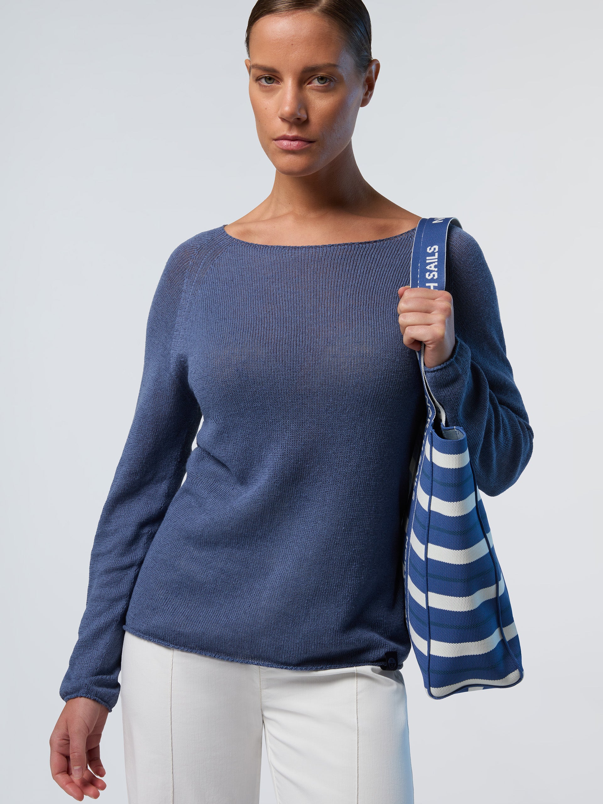Pullover mit U-Boot-Ausschnitt