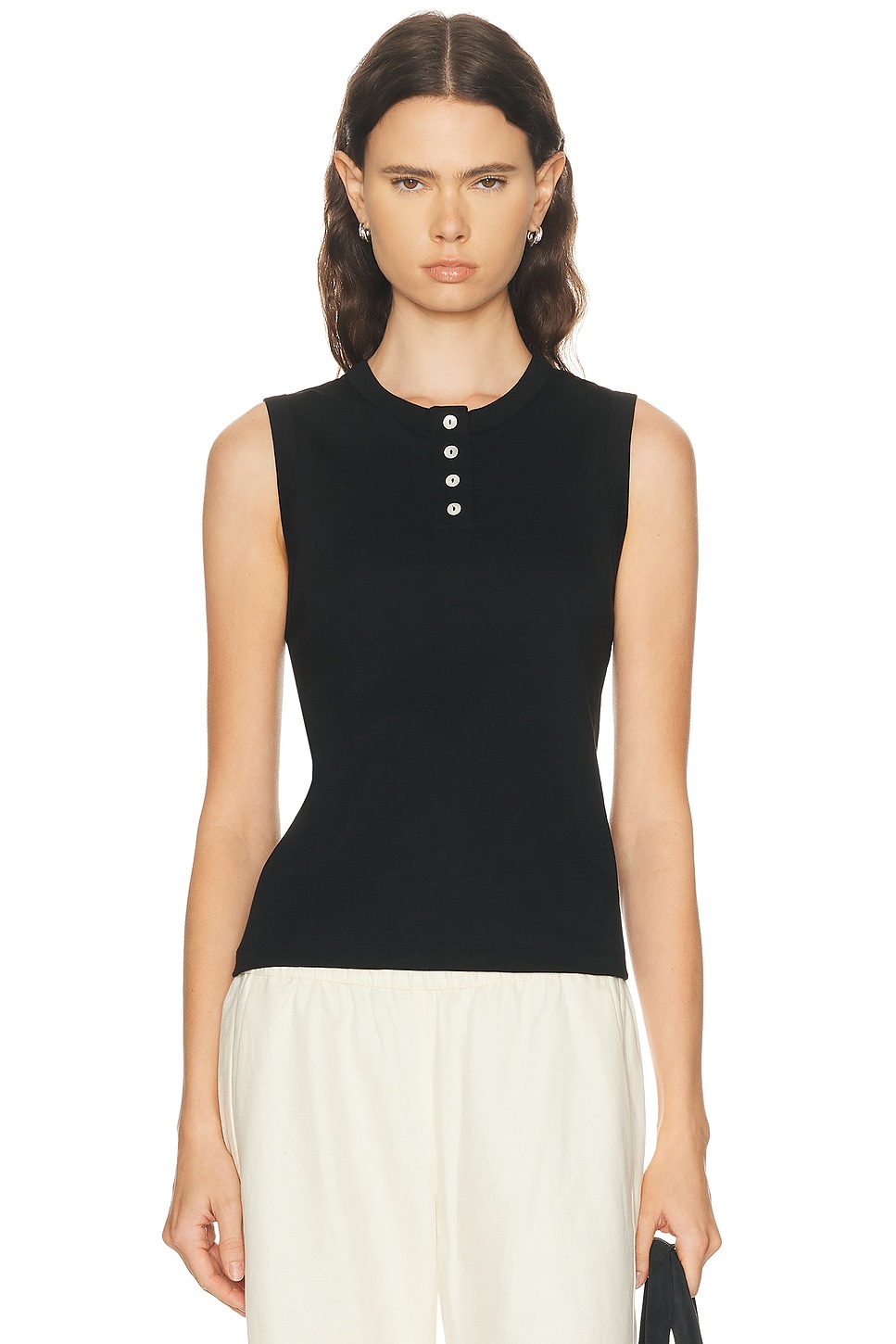 FLORE FLORE Jess Tank Top in Black - Black. L also in M
