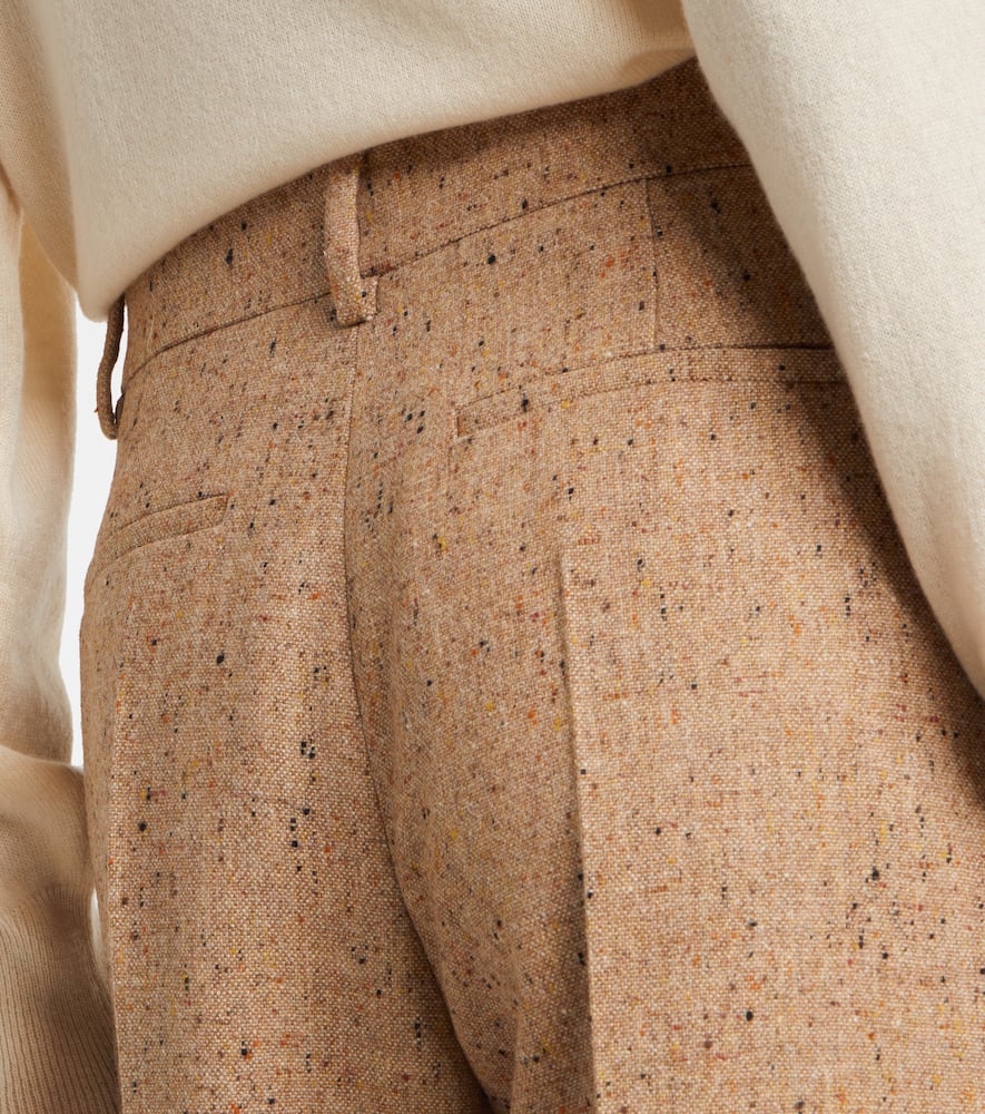 High-rise virgin wool wide-leg pants