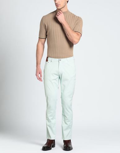 Man Pants Sky blue Size 38 Cotton, Elastane