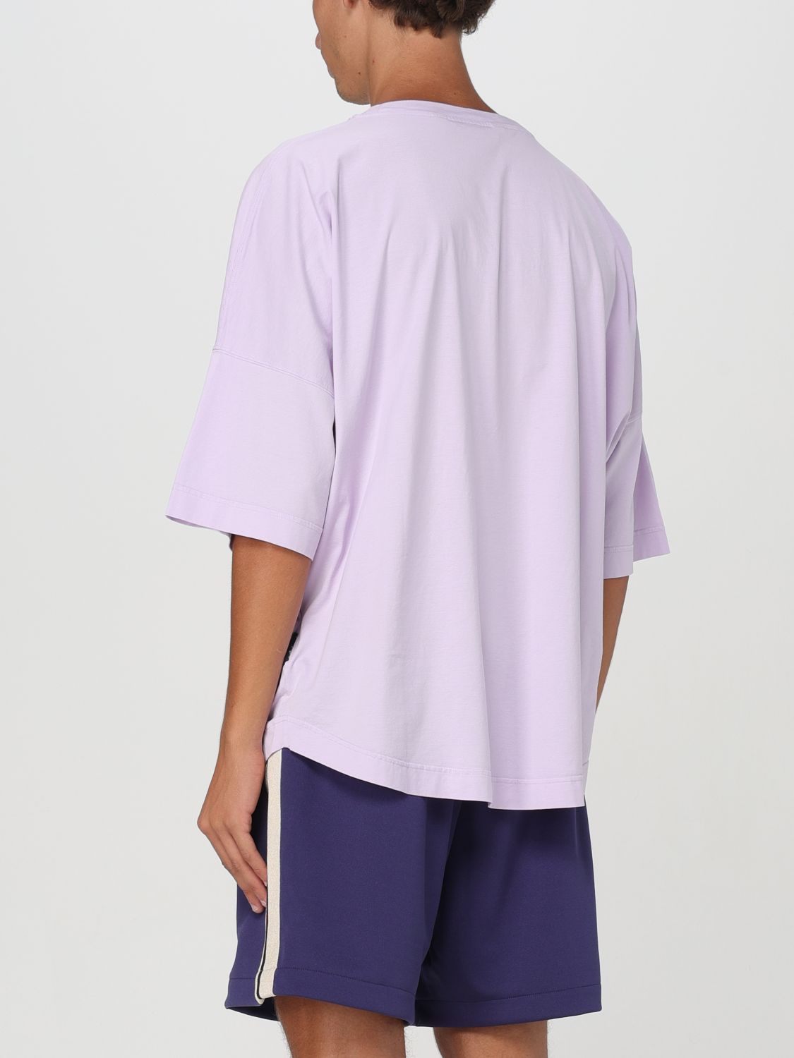 Drop-shoulder cotton T-shirt - Purple