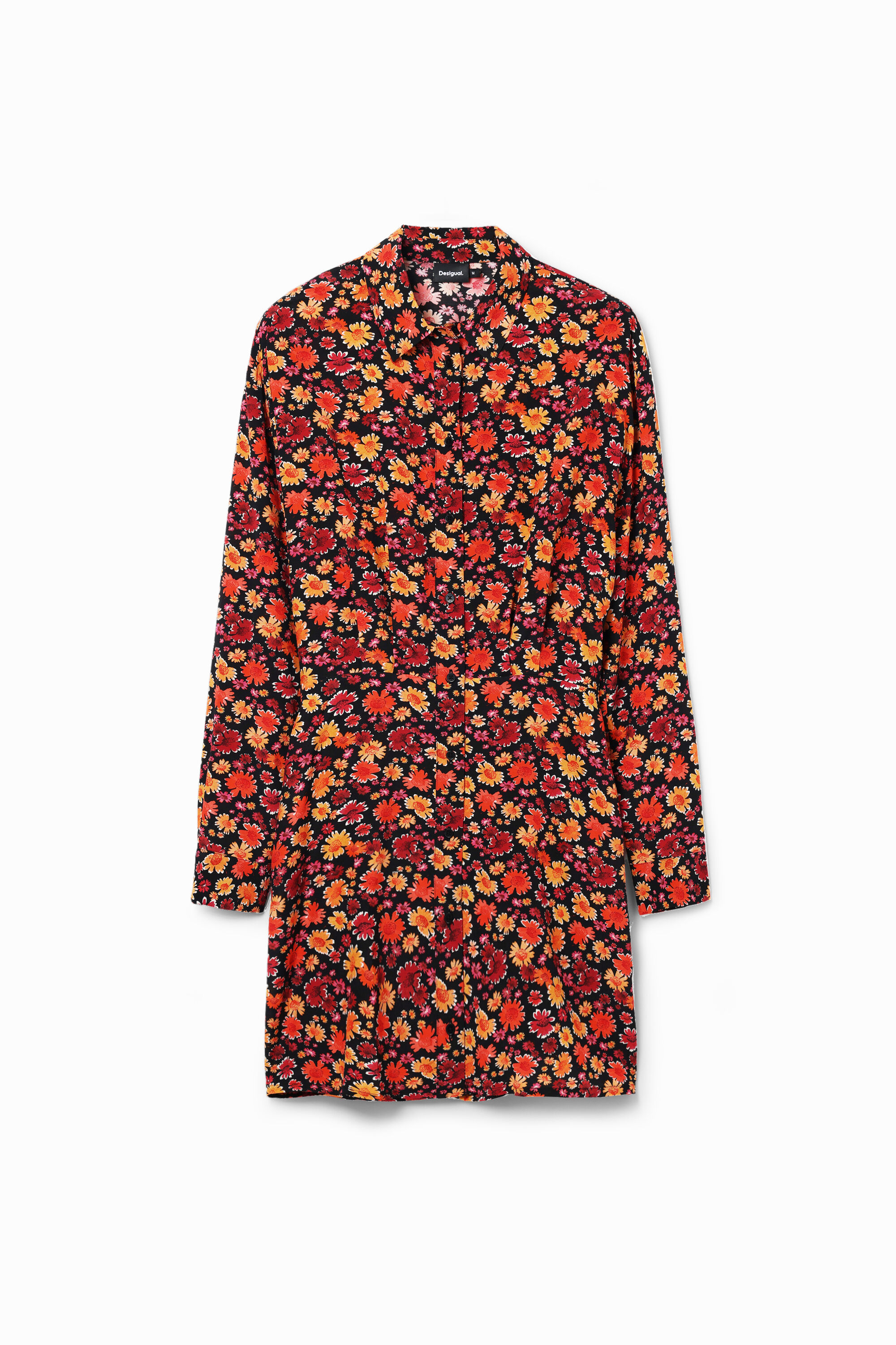 Short floral shirt dress