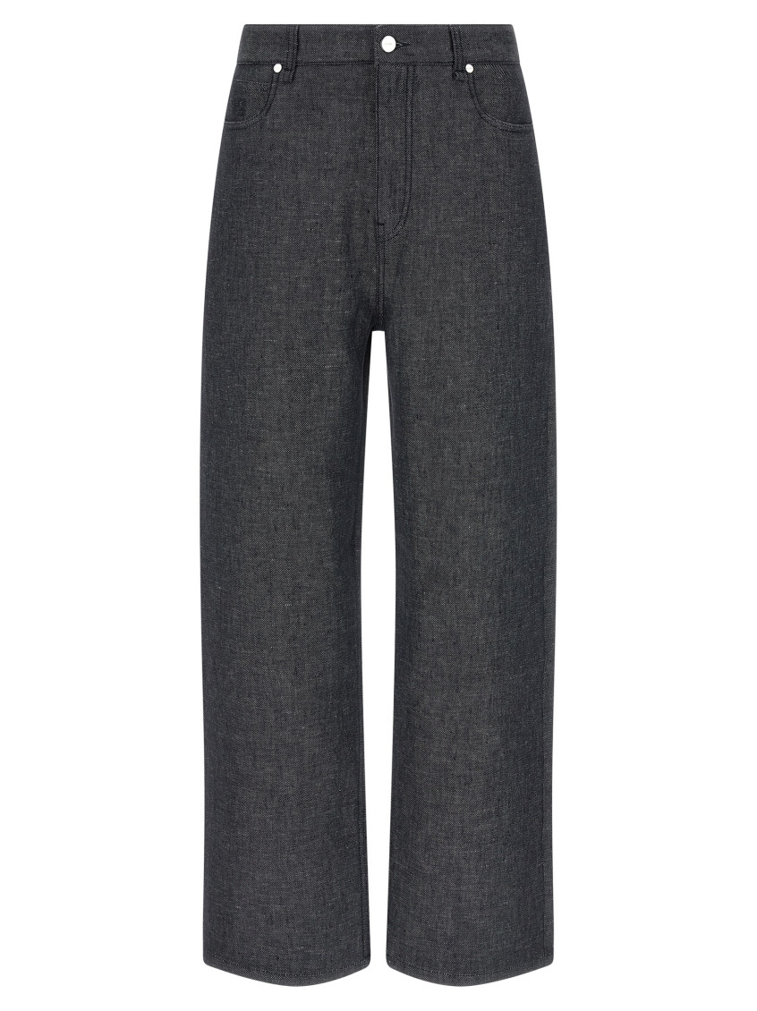 Relaxed Linen, Cotton And Silk Jeans
