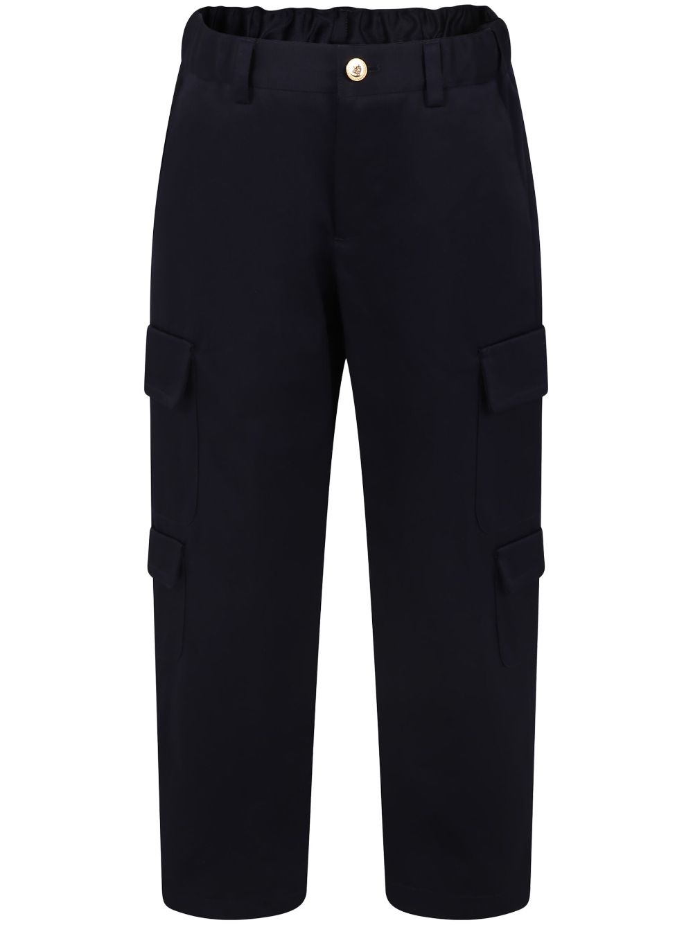 Straight-leg cotton cargo trousers - Blue