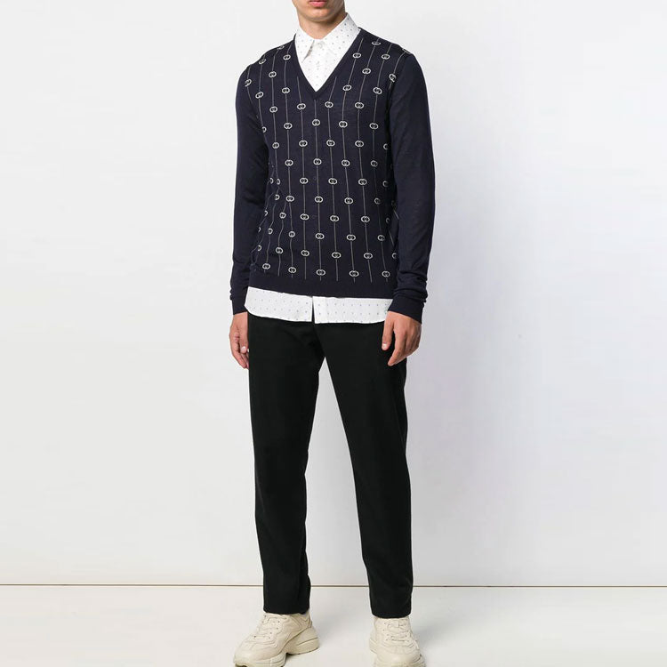 Monogram Motif Sweater 'Navy'