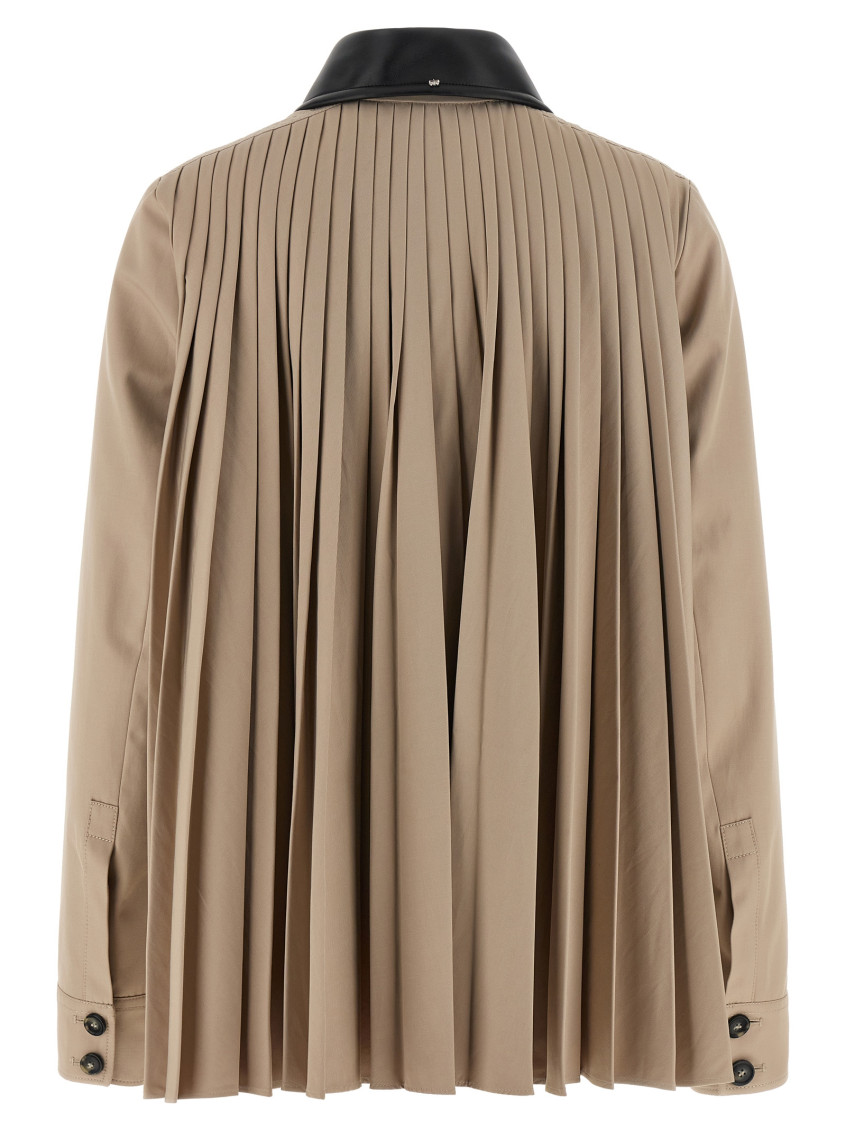 Sportmax - jersey overshirt chest pockets pleated back