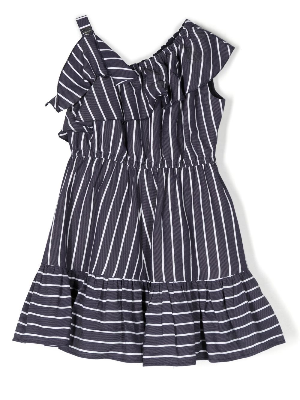 One-shoulder striped dress - Blue