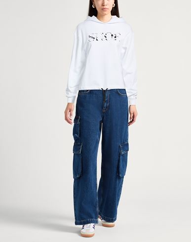 Woman Sweatshirt White Size L Cotton
