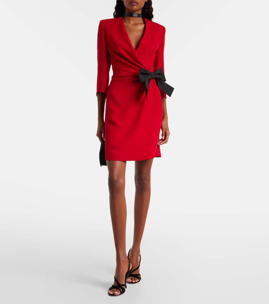 Bow-detail silk minidress