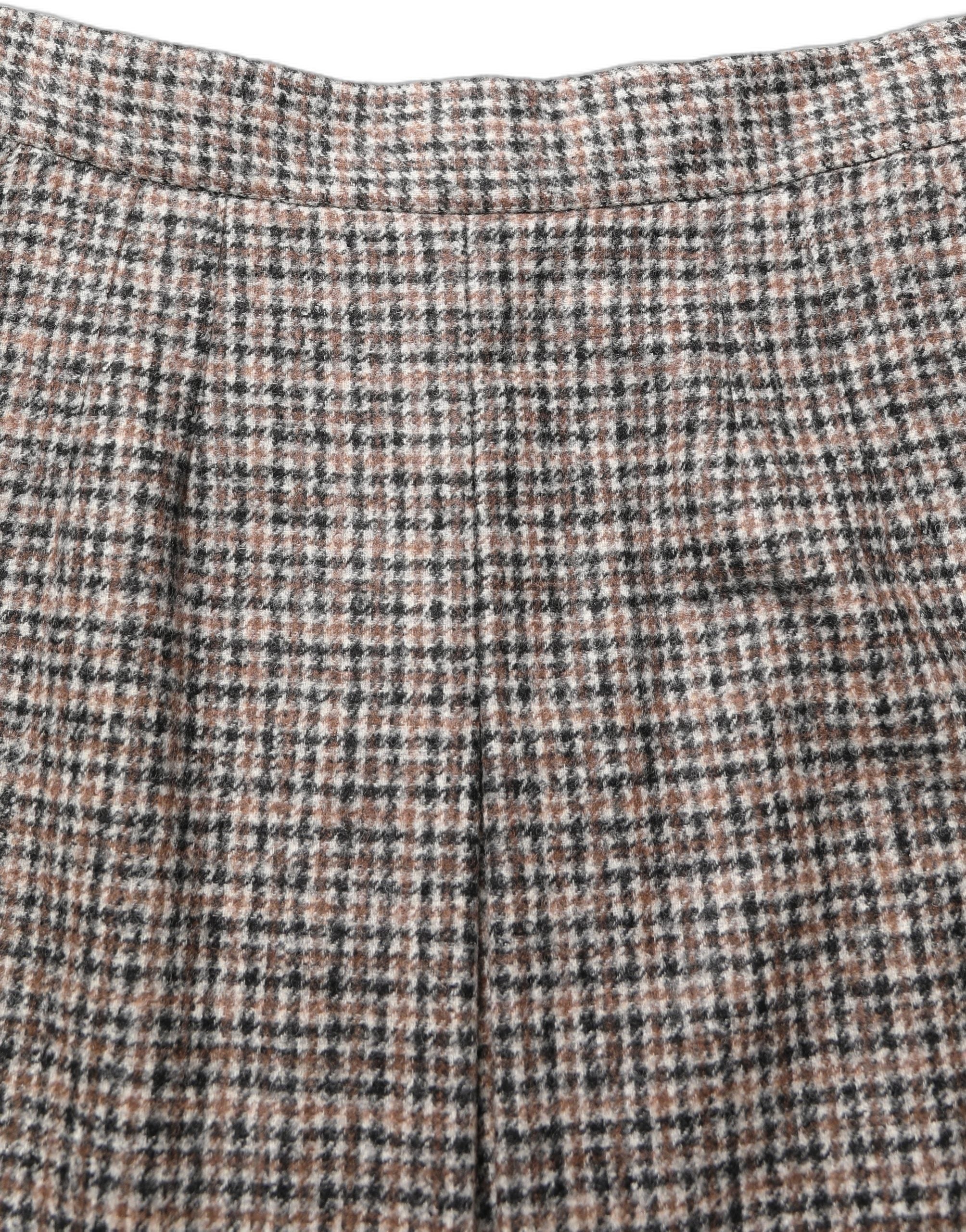 Tweed High-Waist A-Line Mini Skirt — Brown