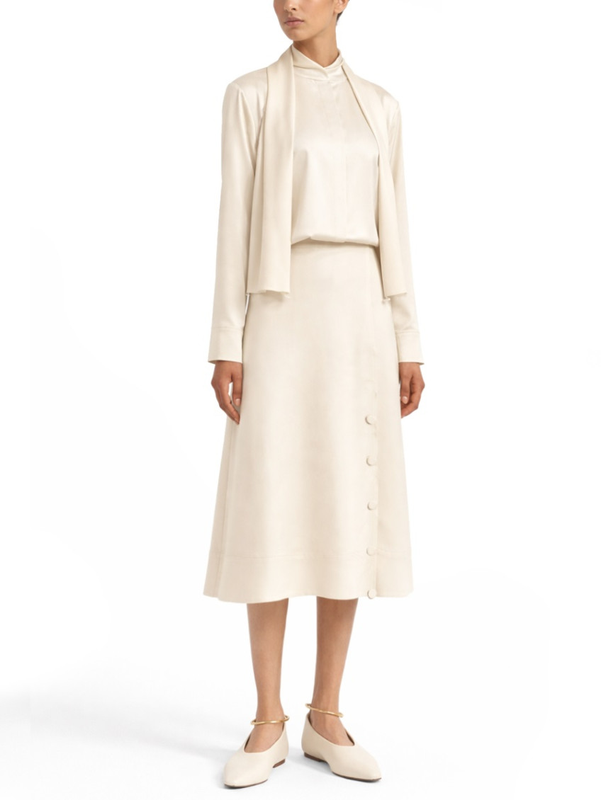 Jil Sander - shirt 132 bow detail satin finish