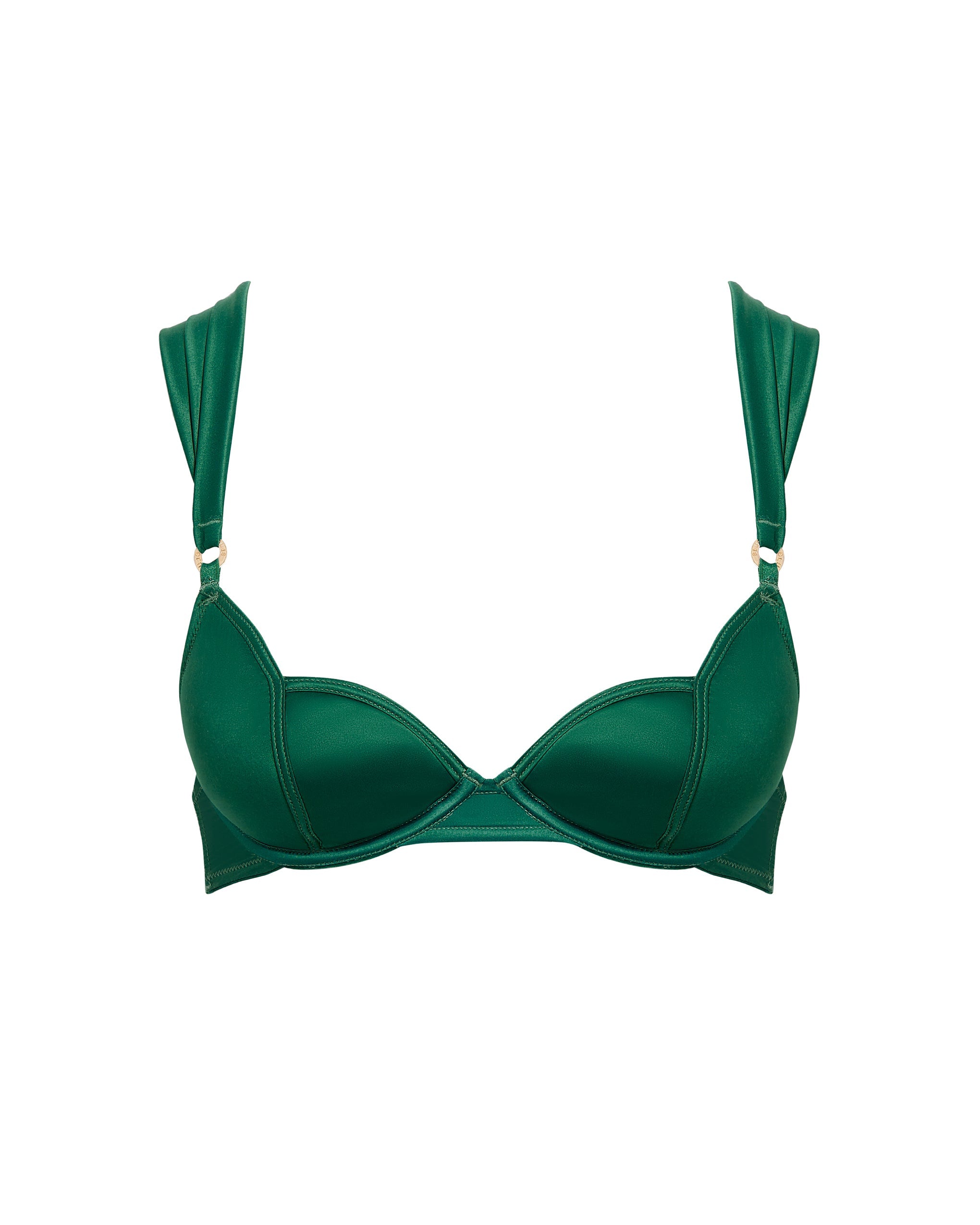 Bluebella Octavia Satin Molded Bra Green