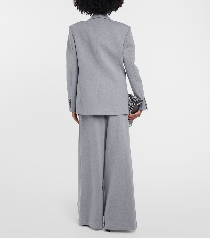 Double-breasted cotton jersey blazer