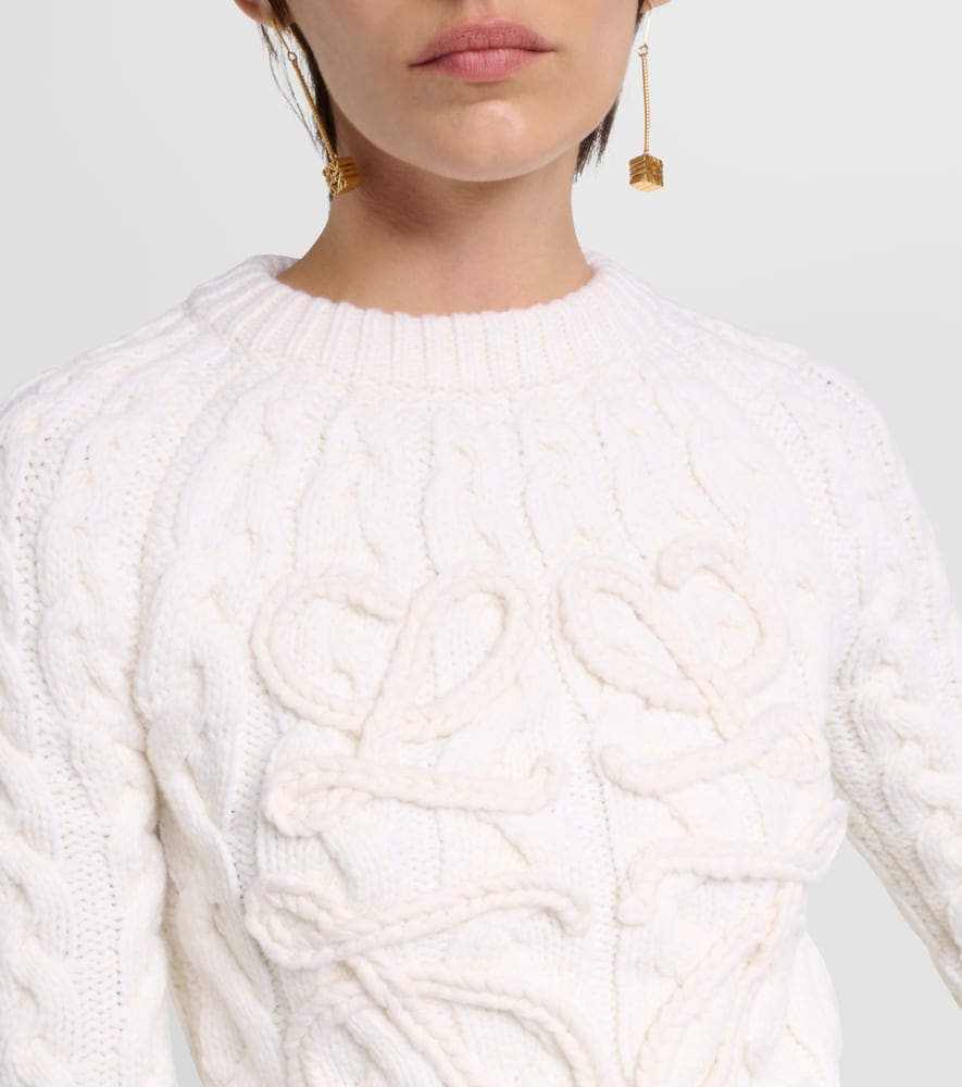 Anagram cable-knit wool-blend sweater
