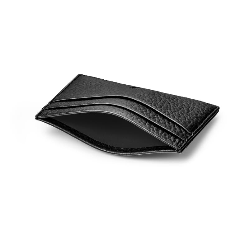 Slim Credit Card Holder in Black Pebble