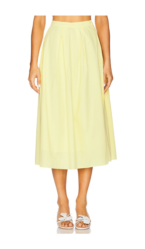 Azeeza MIDIROCK MIT FALTEN SHERIDAN in Yellow. Größe S. Also in