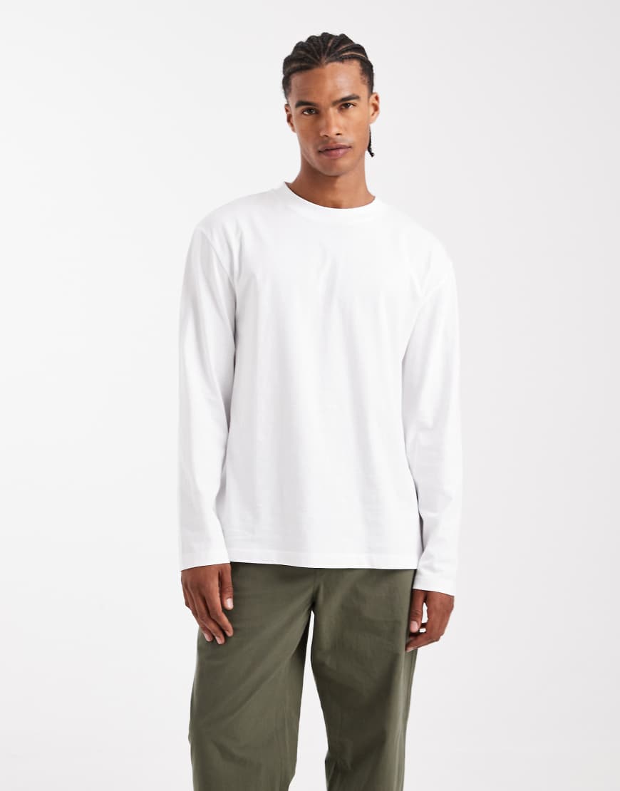 Essentials relaxed long sleeve T-shirt in white