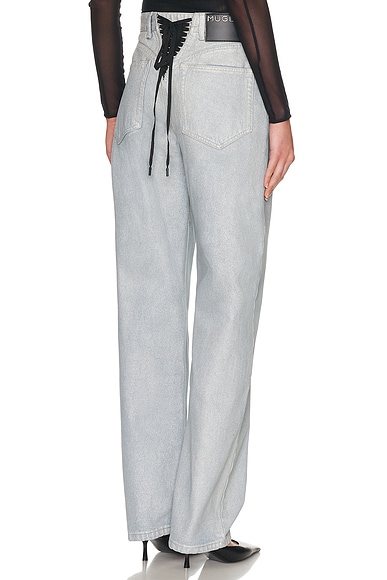 Mugler Wide Leg in Medium Blue - Blue. 24 also