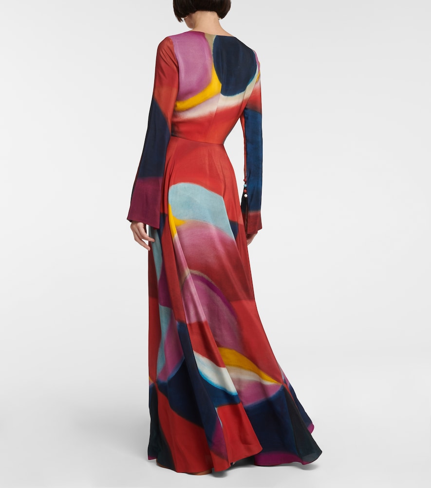 Printed silk maxi dress