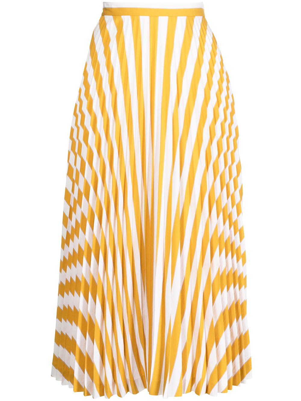 2018 striped pleated skirt - Yellow