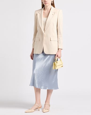 Woman Blazer Cream Size 8 Cotton, Polyamide, Elastane