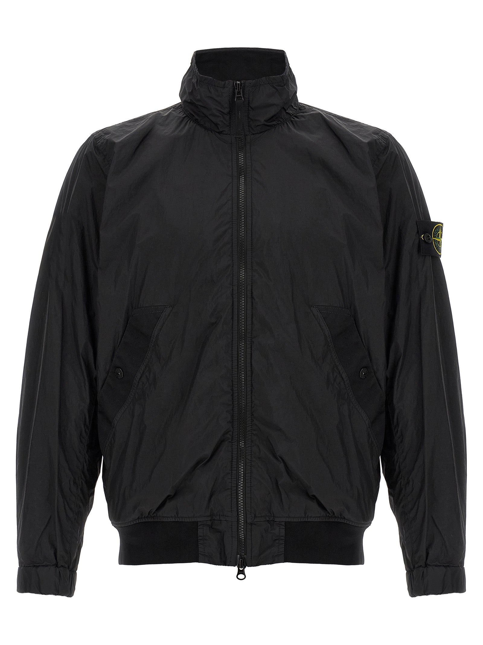 Garment-Dyed Nylon Jacket — Black