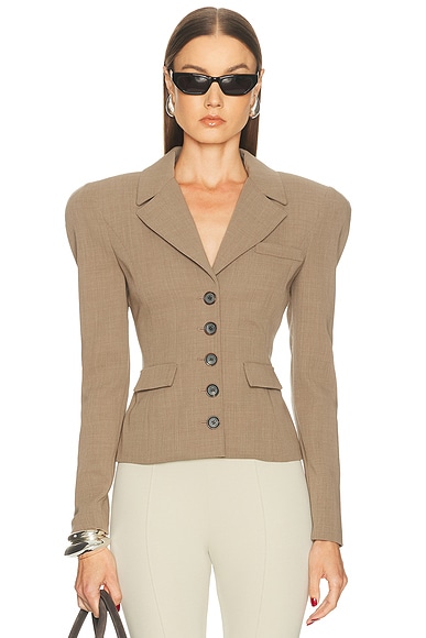 Magda Butrym Tailored Blazer in Beige - Beige. 40 also