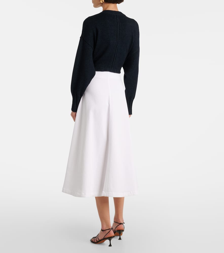 Varda cotton-blend midi skirt