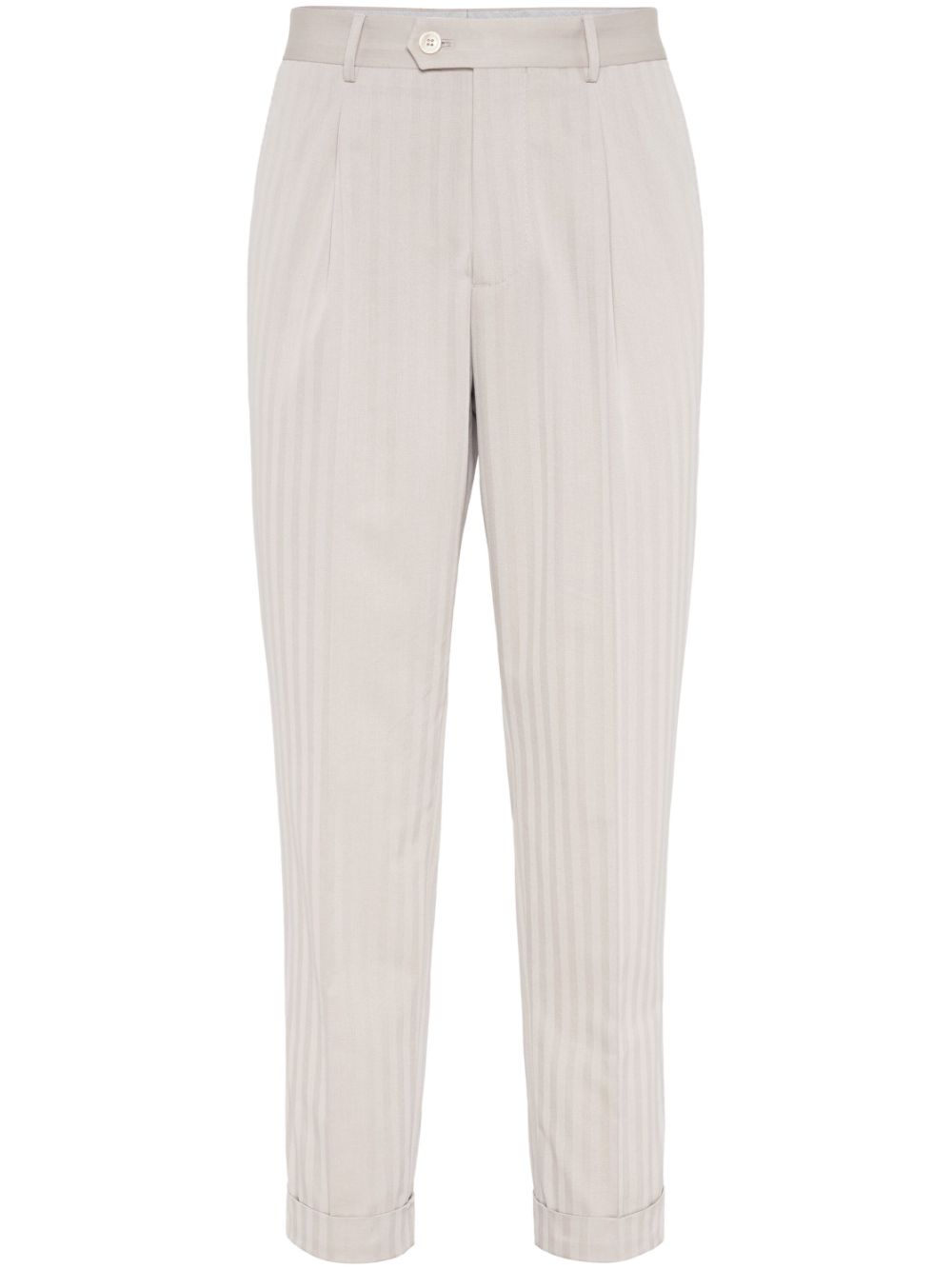 Striped tailored trousers - Neutrals