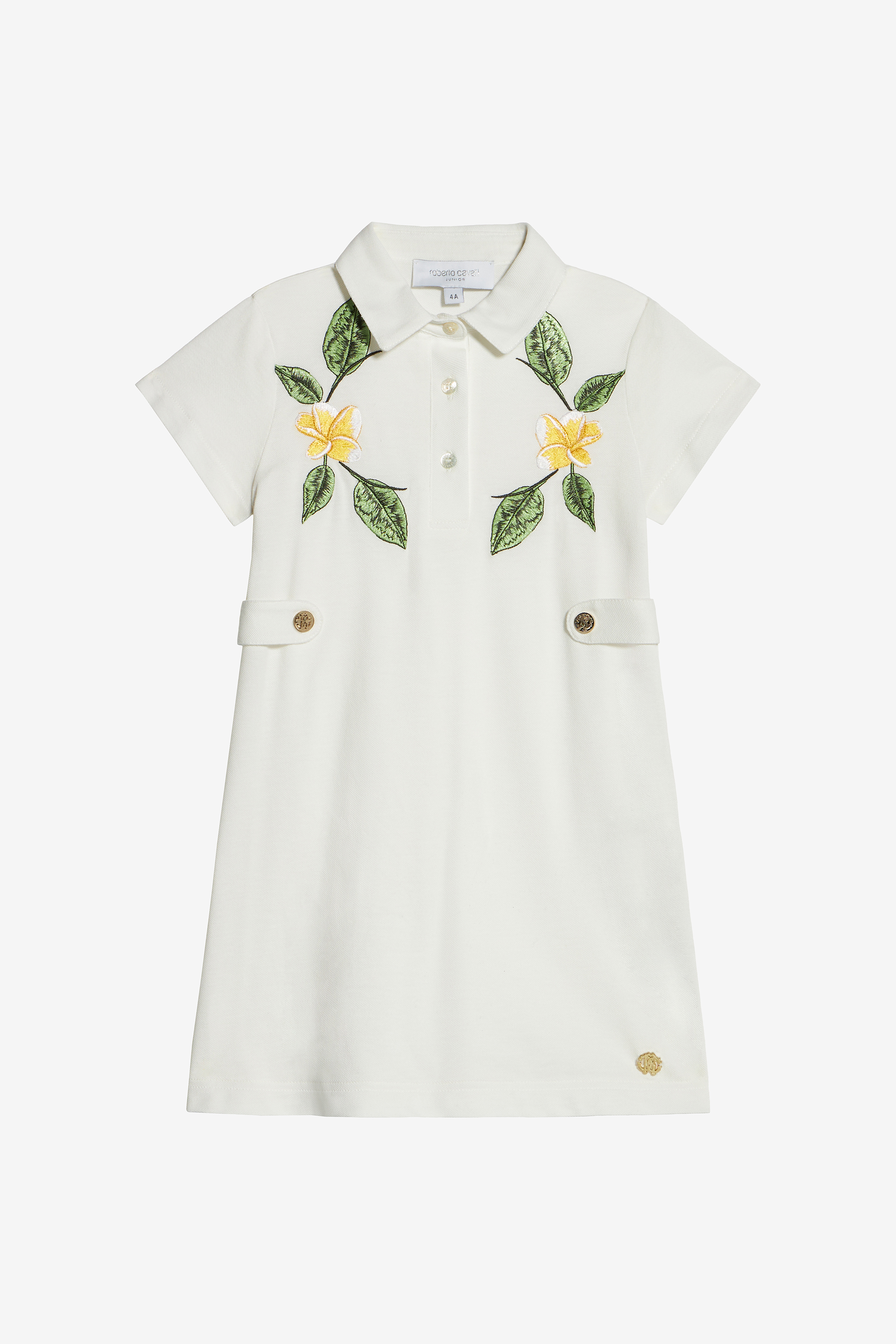 Cotton Dress With Embroidered Flowers - Female Girls (4