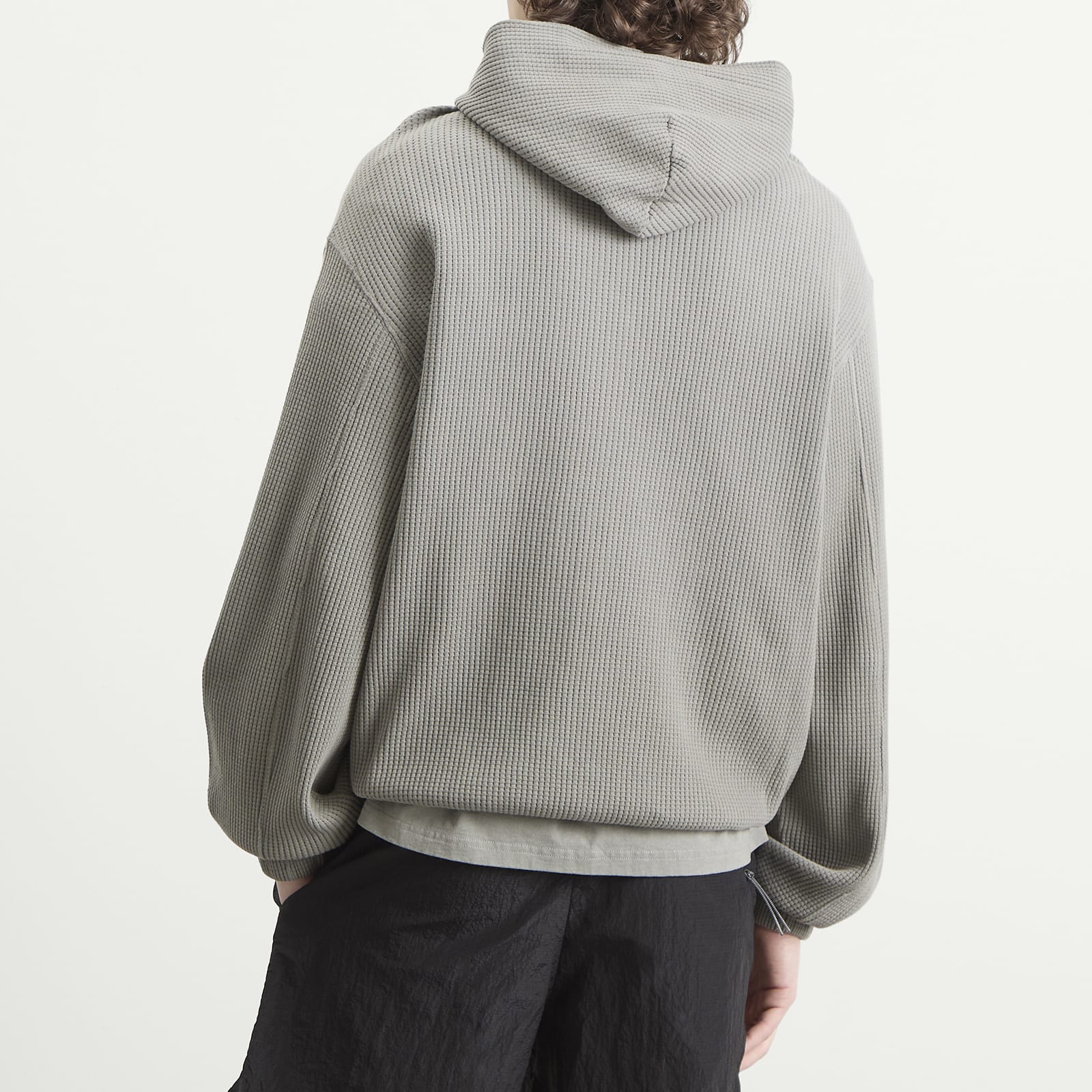 Sweatshirt ROA Bee Sun Faded Organic Waffle Zip Up Hoodie Grey