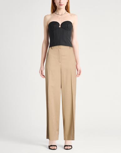Woman Pants Sand Size 8 Viscose, Polyester, Elastane
