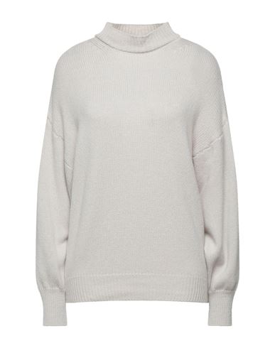 N. o.w. Andrea Rosati Cashmere Woman Turtleneck Light grey Size L Cashmere