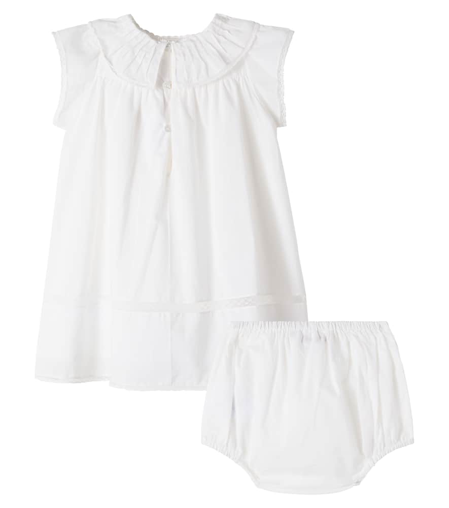 Baby Lenou lace-trimmed cotton dress