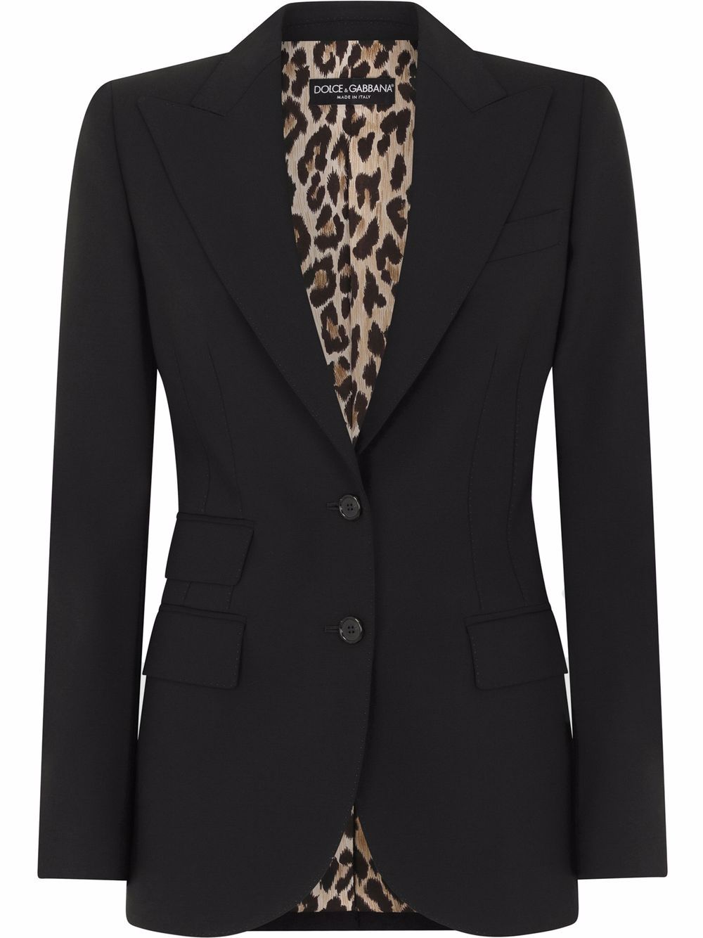 Peak-lapel single-breasted blazer - Black