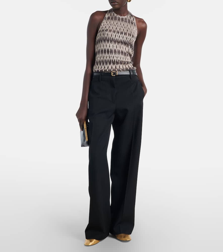 Halterneck lamé top
