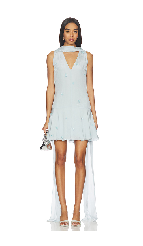 L'Academie by Marianna Brynn Embellished Mini Dress in Baby Blue. L. Also in M, S