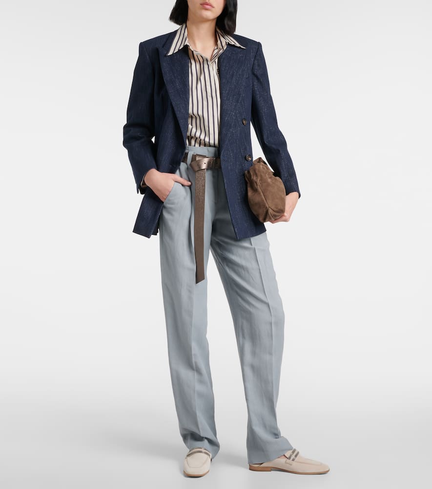 Metallic cotton-blend blazer