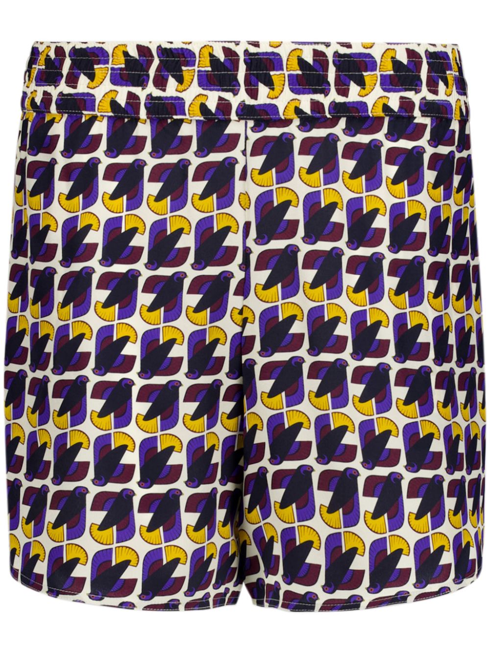 Printed silk shorts - Blue