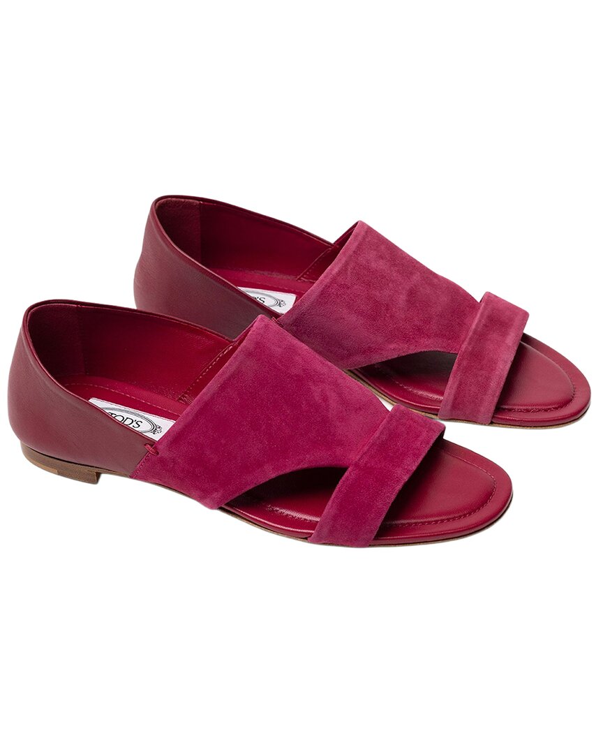 Open-Toe Leather Sandal Pink Pink Pink