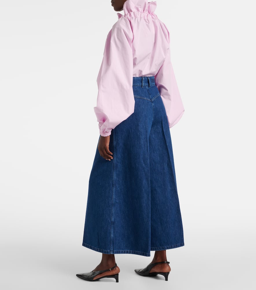 Mid-rise wide-leg jeans